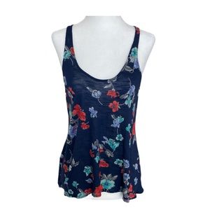 Urban Outfitters Silence + Noise Floral Tank Top with Sheer Back Size Small